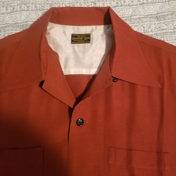 1950s Other - Vintage 50s Rayon-Gabardine L-XL SHIRT Rockabilliy